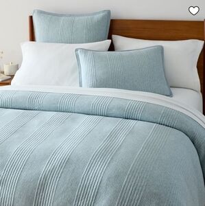 New West Elm Jersey cloud cotton full/ queen Duvet Cover- mist blue